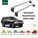 For Toyota 4Runner (N120/30) 1990-95 Roof Rack Cross Bars Fix Channeled Alu Silver-2