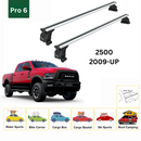 For RAM 2500 2009-Up Bed Rack Cross Bars Metal Bracket Alu Silver-2