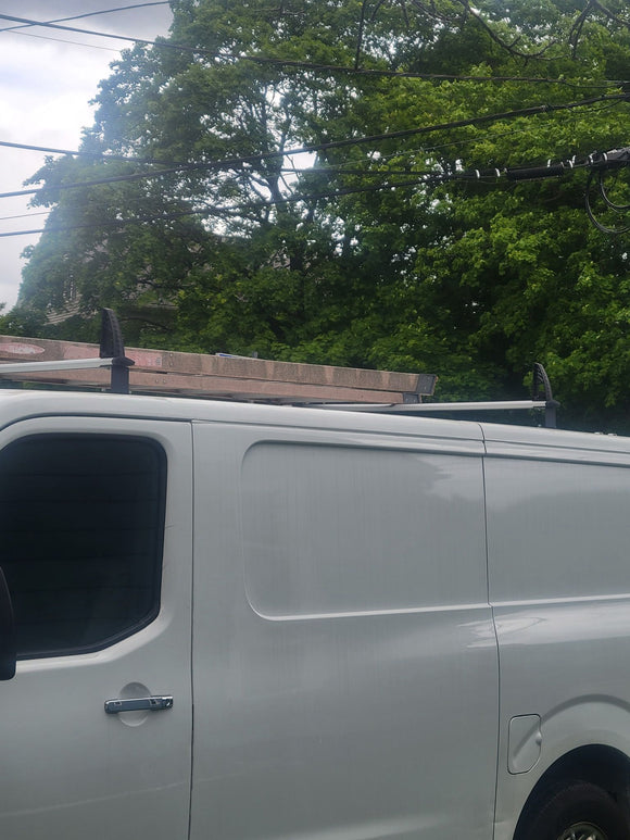 Paw H1 Ladder Roof Rack For Nissan NV Cargo Vans Pratik Series Silver 3 Bar