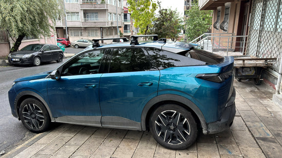 Kompatibel mit Honda Civic 5-tr Sedan Fahrzeugen 2010–2017 mit normalem Dachträger in schwarzer Farbe