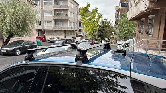 Kompatibel mit Honda Civic 5-tr Sedan Fahrzeugen 2010–2017 mit normalem Dachträger in schwarzer Farbe