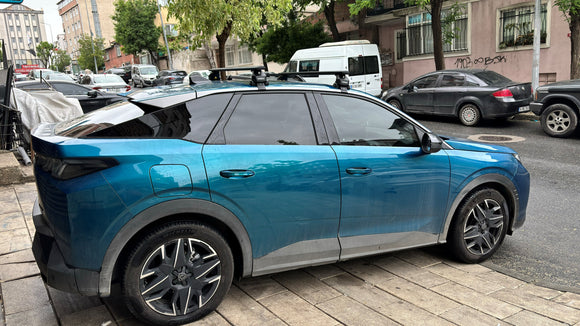 Kompatibel mit Honda Civic 5-tr Sedan Fahrzeugen 2010–2017 mit normalem Dachträger in schwarzer Farbe