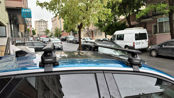 Kompatibel mit Honda Civic 5-tr Sedan Fahrzeugen 2010–2017 mit normalem Dachträger in schwarzer Farbe