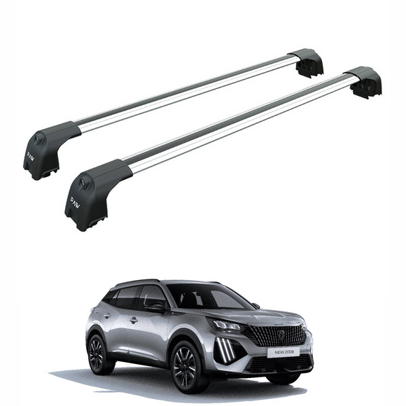 For Peugeot 2008 2020-2025 Roof Rack System Carrier Cross Bars Aluminum Silver