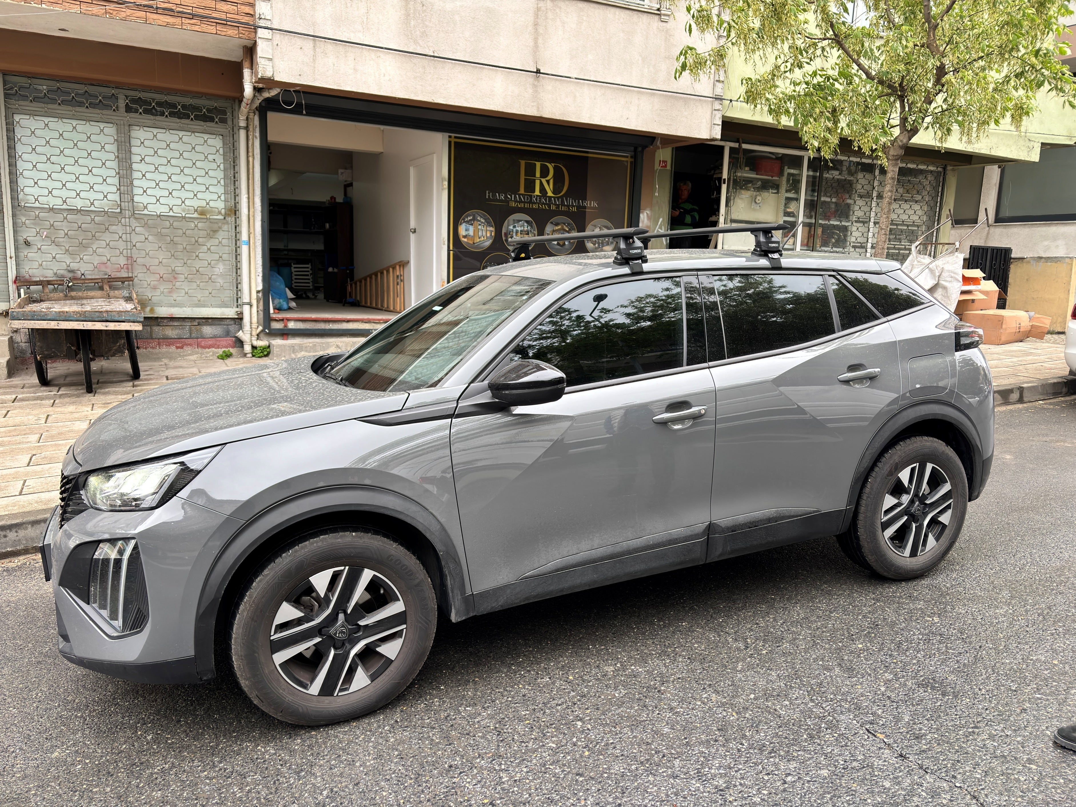 For Peugeot 2008 2020- Up Roof Rack Cross Bars Normal Roof Alu Black