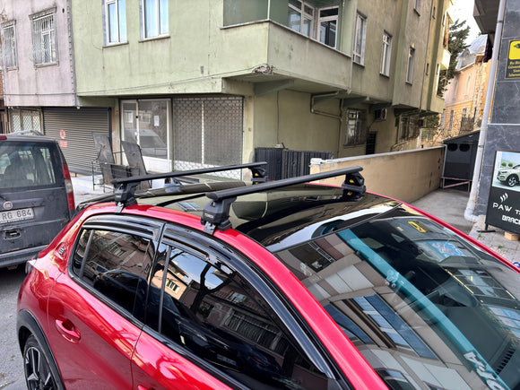 For Peugeot 208 2019-2026 Roof Rack System, Aluminium Cross Bar, Normal Roof, Silver