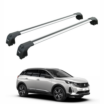 Peugeot 3008 2017-2024 Roof Rack System Carrier Cross Bars Flush Roof Silver