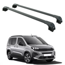 For Peugeot Rifter 2023-2025 Roof Rack System, Aluminum Cross Bar, Flush Rail, Black-1