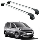For Peugeot Rifter 2023-2025 Roof Rack System, Aluminum Cross Bar, Flush Rail, Silver-1