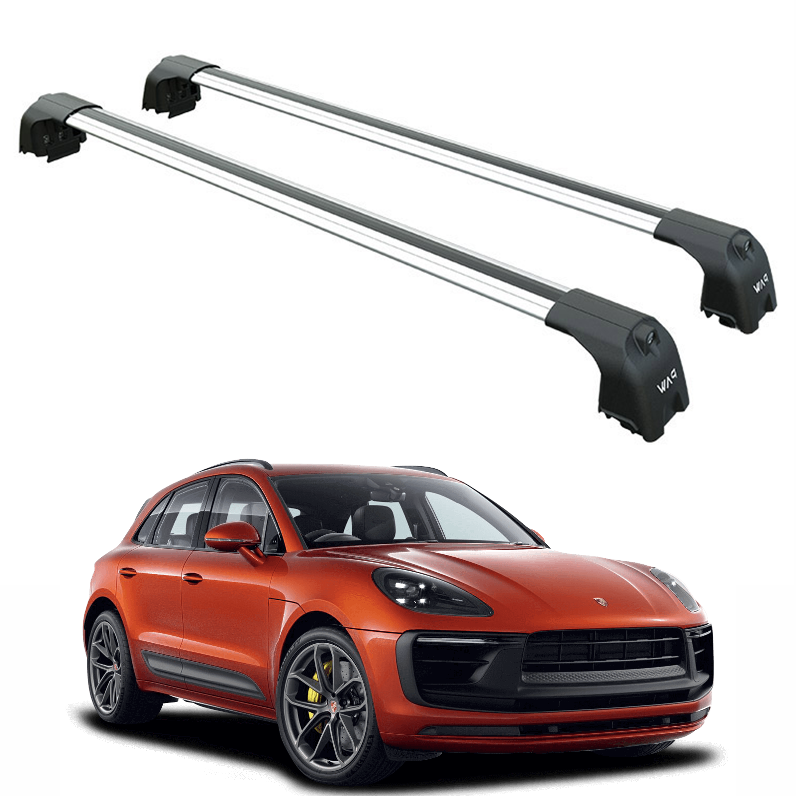 For Porsche Macan (95B) 2014-2025 Roof Rack Cross Bars Flush Rail Alu Silver