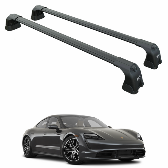 For Porsche Taycan 2019-2025 Roof Rack Cross Bars Fix Point Alu Black
