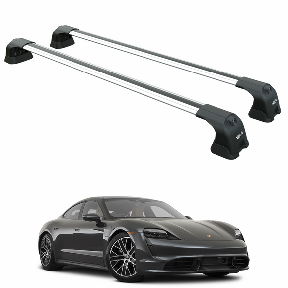 For Porsche Taycan 2019-2025 Roof Rack Cross Bars Fix Point Alu Silver