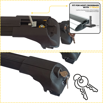 For Kia Sorento (2021-2025) Roof Rack Cross Bars Raised Rail, Black - 0