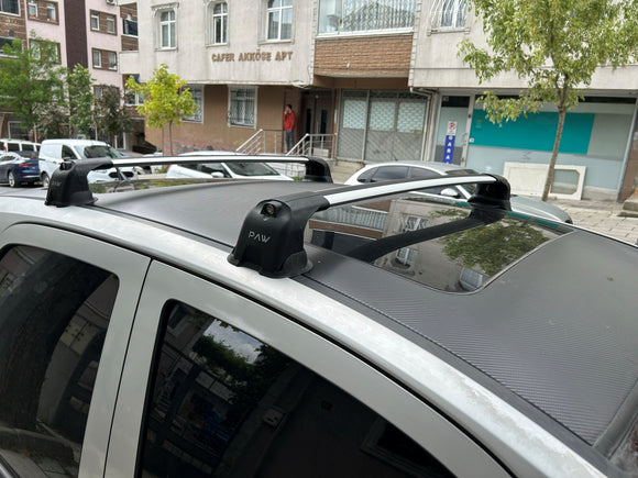 333. Kompatibel mit abschließbaren Aluminium-Dachträgern für Fahrzeuge mit Standarddach Toros Pro 3 Silver