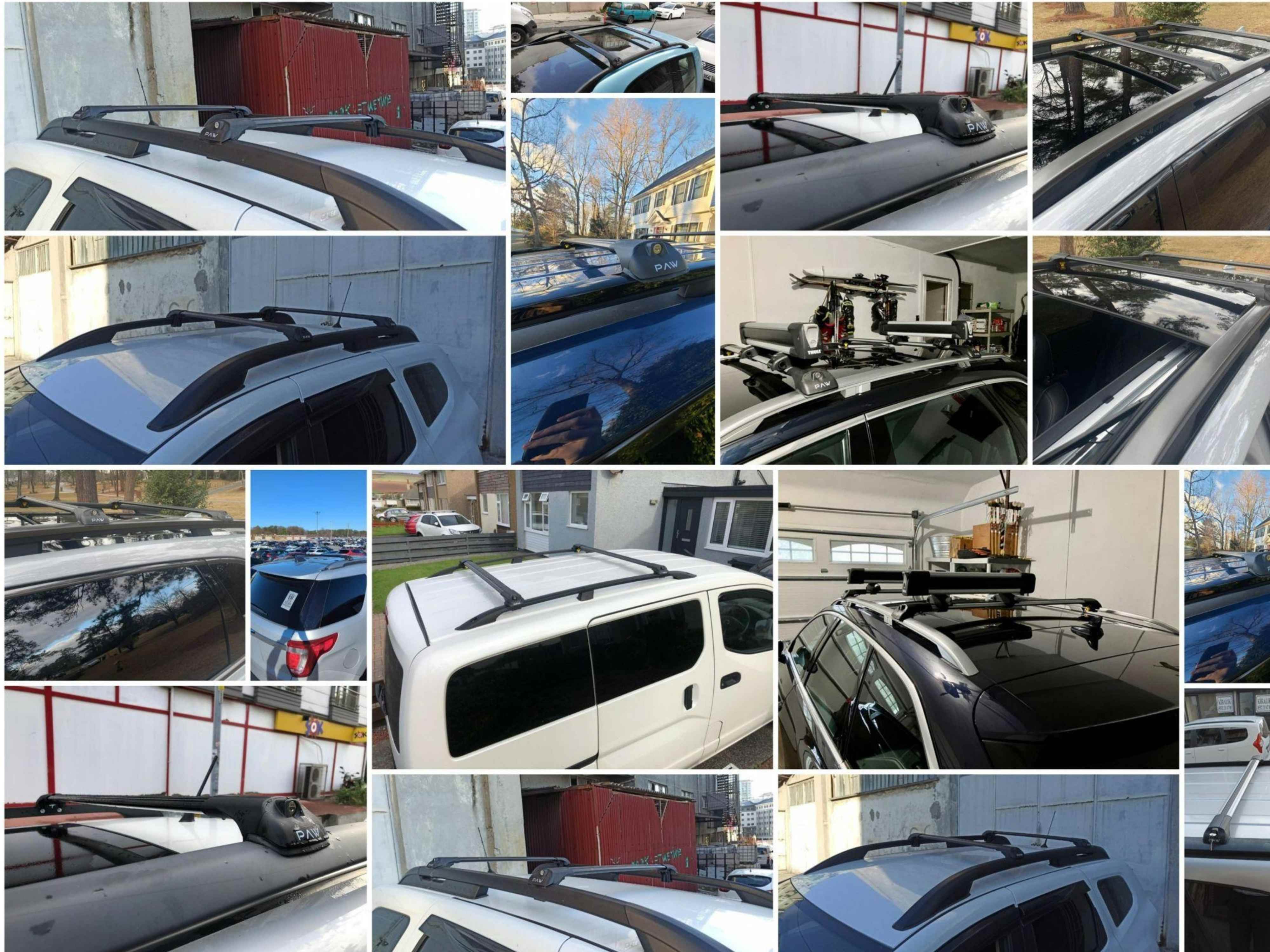 For RAM ProMaster City 2015-Up Roof Side Rails and Roof Rack Cross Bars Alu Black-6