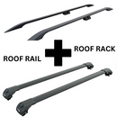 For Volkswagen Caravelle 2015-Up Roof Side Rails and Roof Rack Cross Bars Alu Black-1