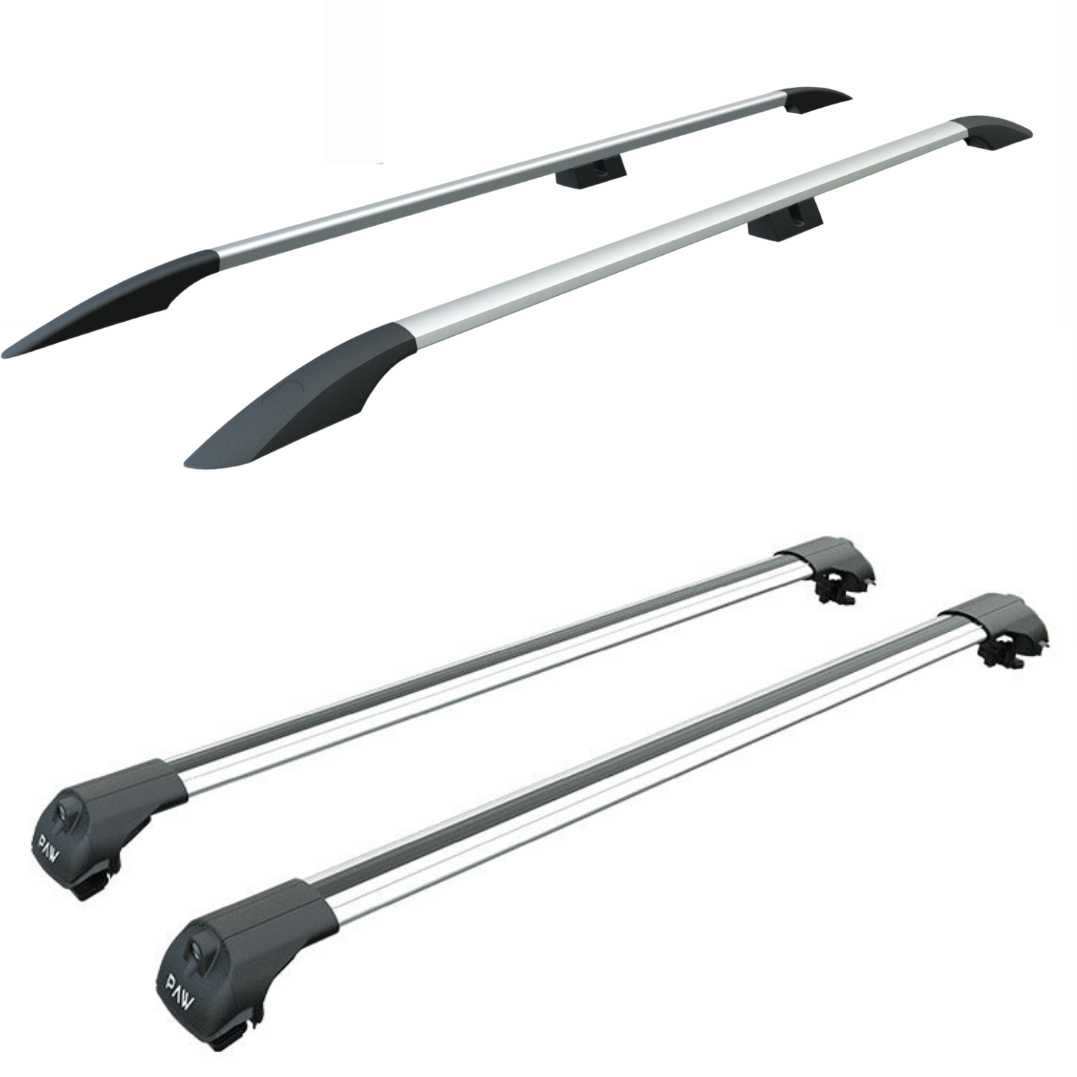 For Nissan Townstar 2021-Up Roof Side Rails Ultimate Style Alu Silver-3