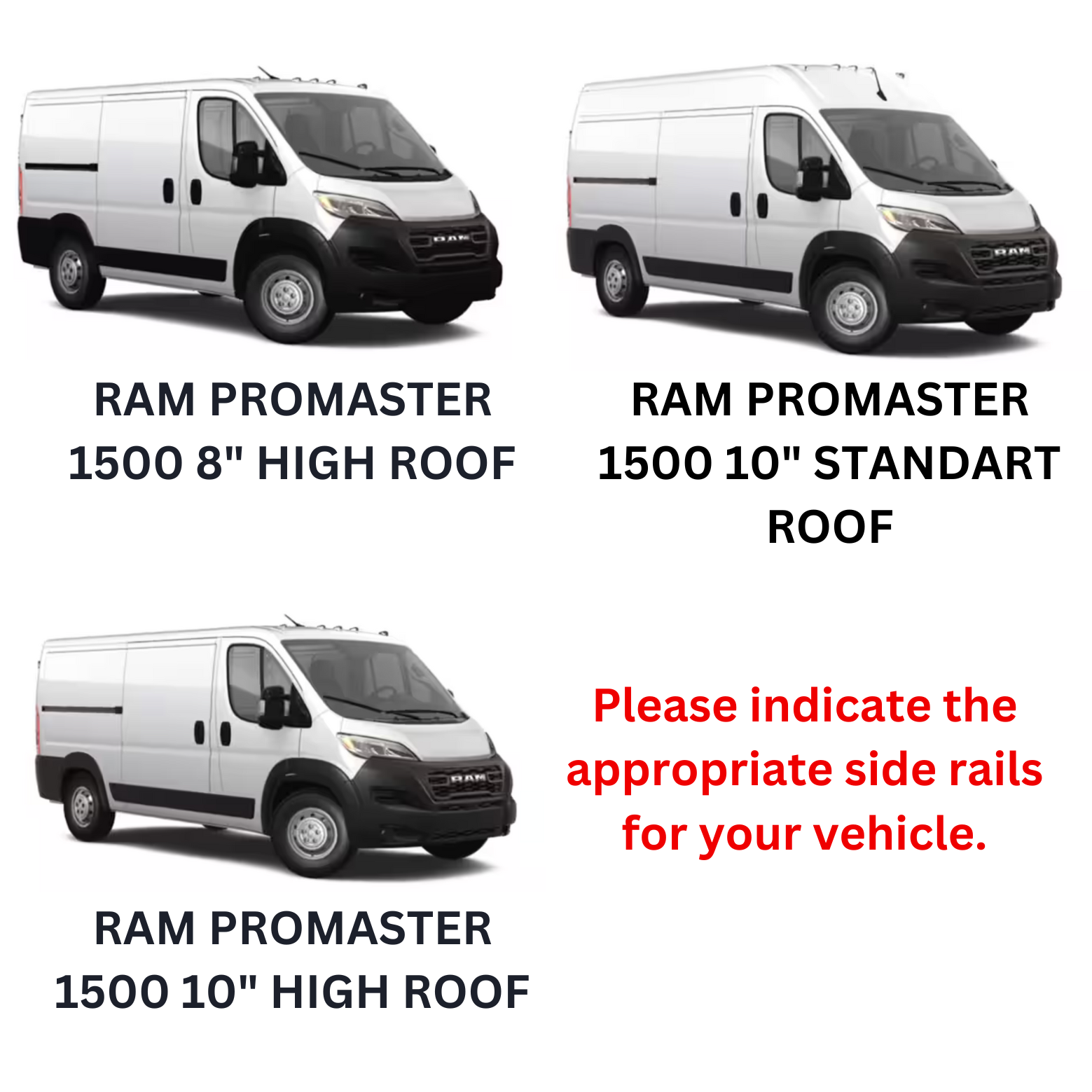 For RAM ProMaster 1500 2015-Up Roof Side Rails Ultimate Style Alu Silver - 0