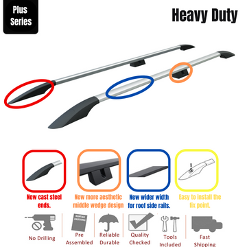 For Ford Transit Courier 2013-2023 Roof Side Rails Ultimate Style Alu Silver - 0