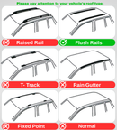 For Volkswagen Golf Alltrack (2014-2020) Roof Rack Cross Bar Flush Rail Black-6