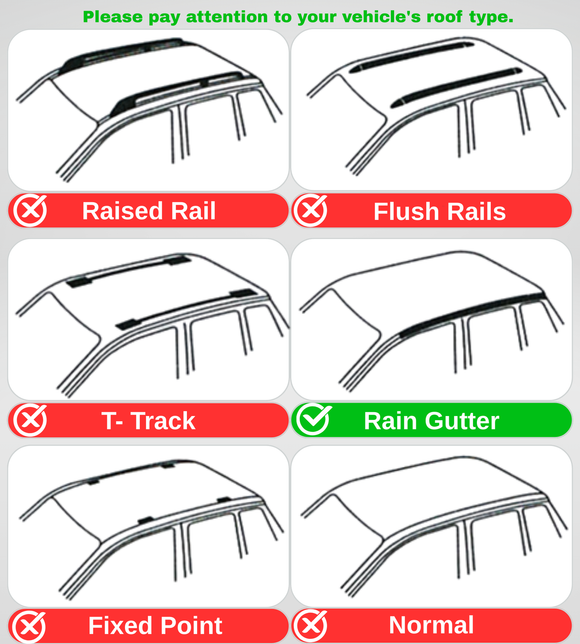For Ford Bronco GEN5 (1992-1996) Roof Rack Cross Bars Rain Gutter, Black