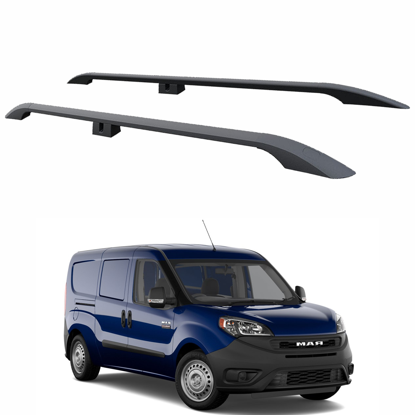 For Ram ProMaster City 2015-2022 Roof Side Rails Ultimate Style Alu Black