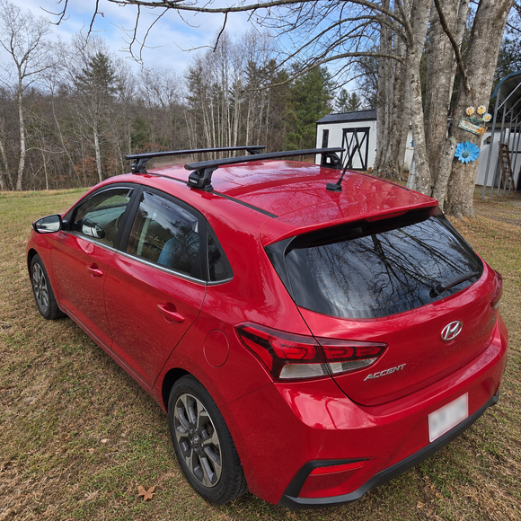 For Hyundai Accent 4th Gen HB 2012-2017 Roof Rack Cross Bars Fixed Points, Silver