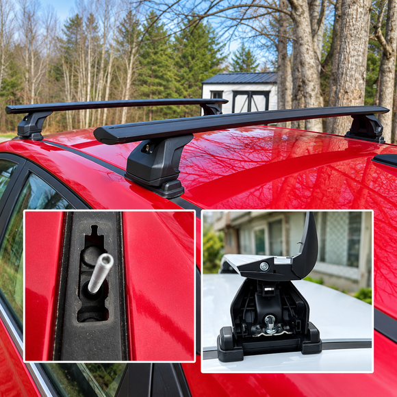 For Hyundai Accent 4th Gen HB 2012-2017 Roof Rack Cross Bars Fixed Points, Silver