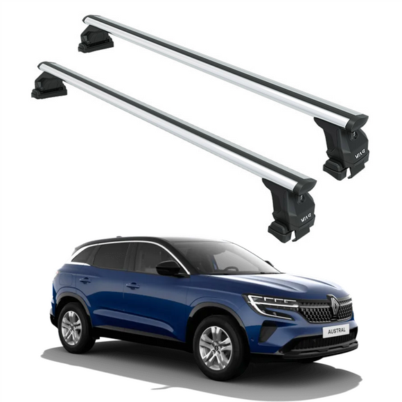 Für Renault Austral 2022-Up Dachträgersystem, Aluminium-Querstange, Metallhalterung, normales Dach, Silber