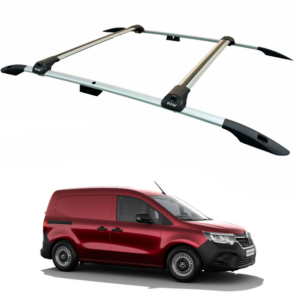 For Renault Kangoo LWB 2021-2025 Roof Rails and Roof Rack Cross Bars Plus Silver