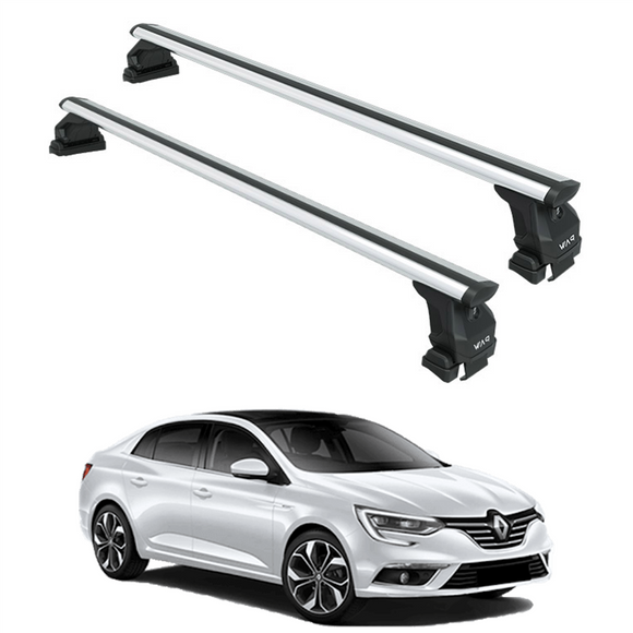 For Renault Megane Sedan 4 2016-2025 Roof Rack System Carrier Cross Bars Aluminum Silver