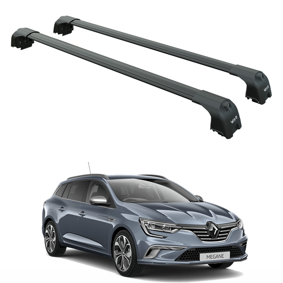 For Renault Megane Sport Tourer 2017-2025 Roof Rack System Carrier Cross Bars Aluminum Black