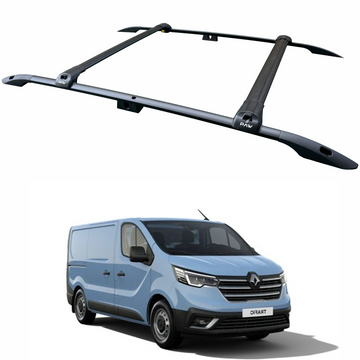 Paw Pro Bar Ladder Aluminium Dachträger und Querträger Set, passend für Nemo Van 2018--&gt; Schwarz 