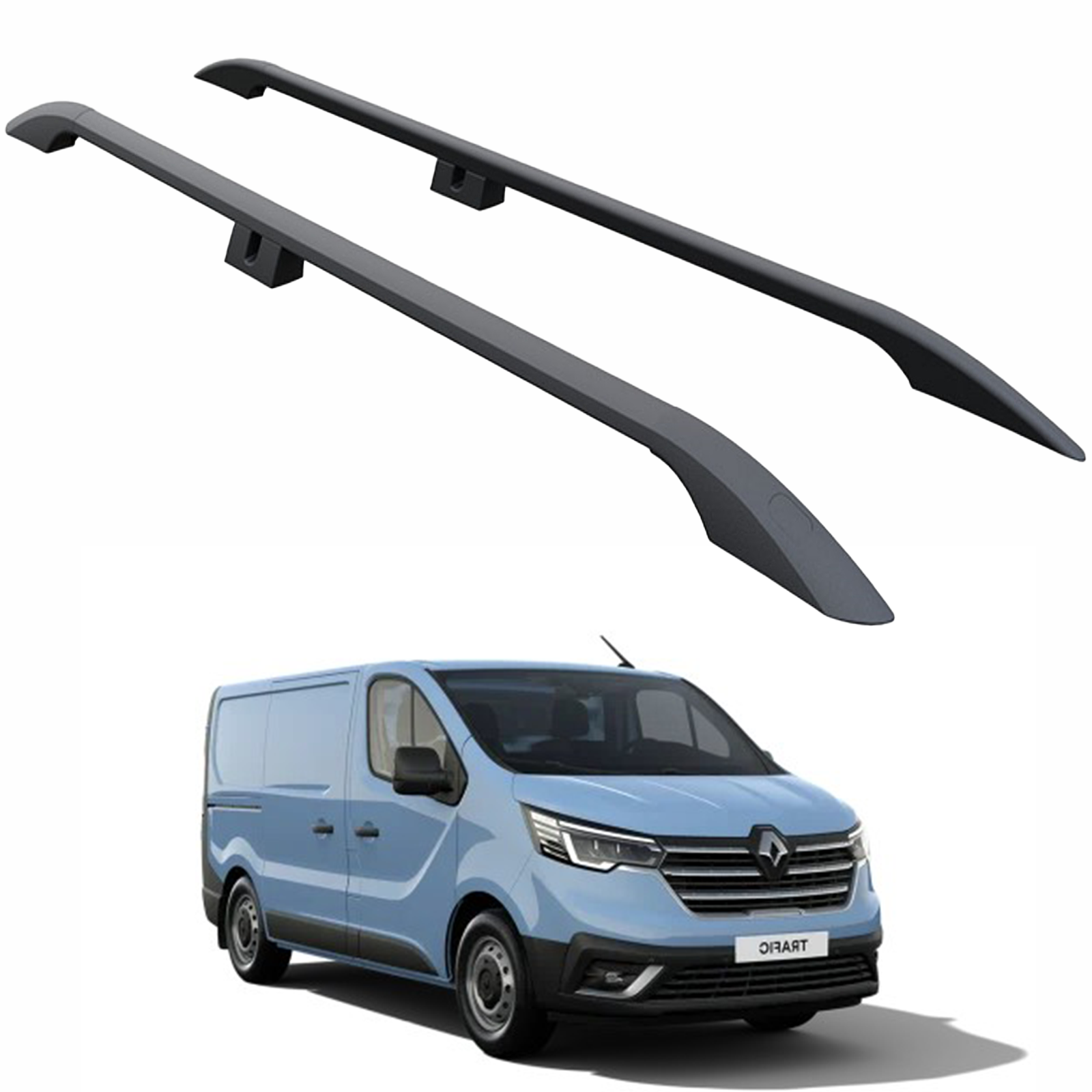 For Renault Trafic X82 SWB (2014-2025) Roof Side Rails – Plus Model, Aluminum Black