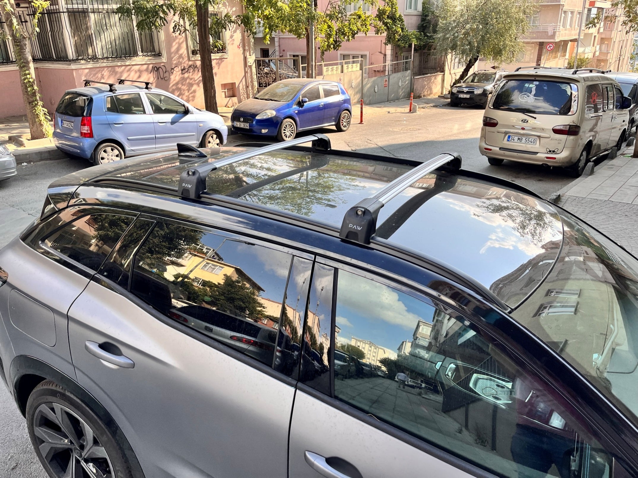 For Hyundai Santa Fe 2018-2023 Roof Rack Cross Bars Flush Rail Black