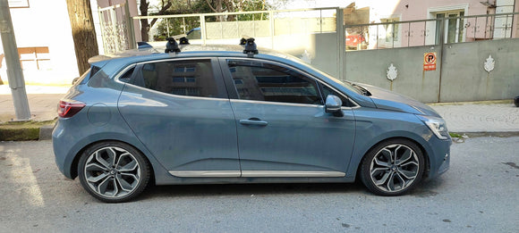 For Renault Clio 5 2019-2025 Hatcback Roof Rack System Carrier Cross Bars Aluminum Silver