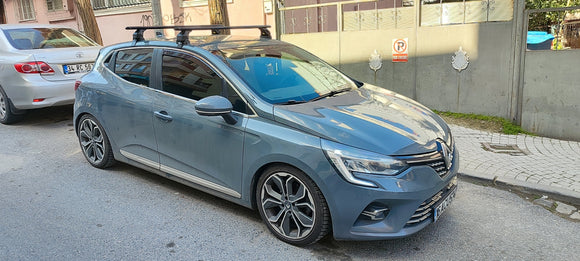 For Renault Clio 5 2019-2025 Hatcback Roof Rack System Carrier Cross Bars Aluminum Silver