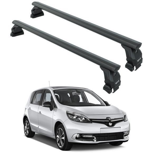 Für Renault Grand Scenic 2013–2016 Dachträgersystem, Aluminium-Querstange, Metallhalterung, normales Dach, schwarz