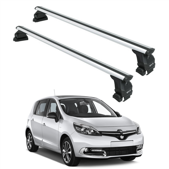 For Renault Scenic 2009-2016 Roof Rack System, Aluminium Cross Bar, Normal Roof, Silver