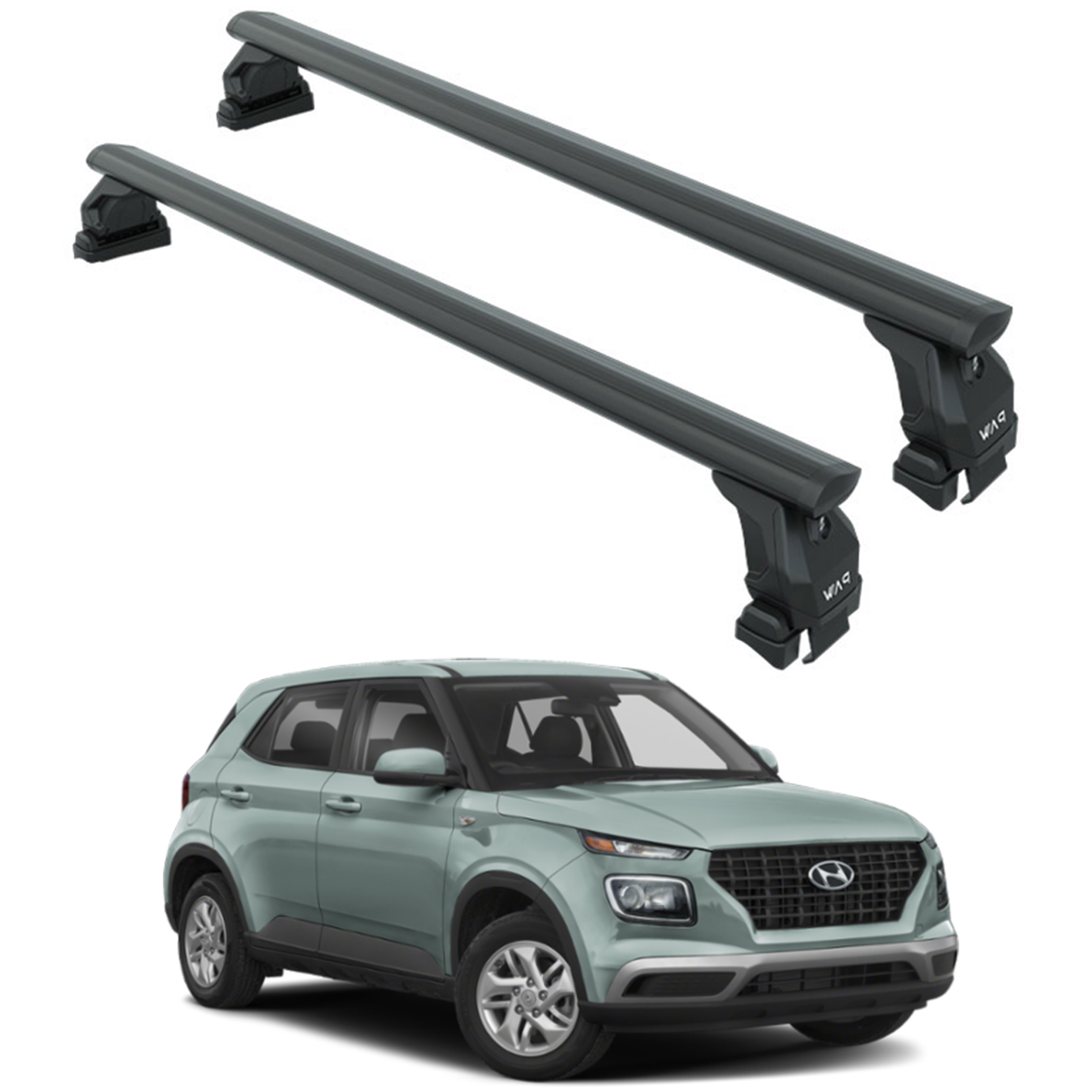 Roof Rack Cross Bars Normal Roof Aluminum Black For Hyundai Venue 2020-2025