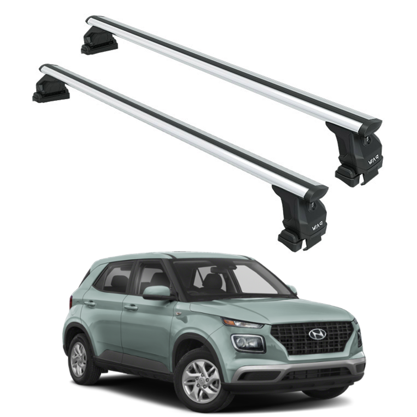 For Hyundai Venue 2020-2025 Roof Rack Cross Bars Normal Roof Aluminum Silver