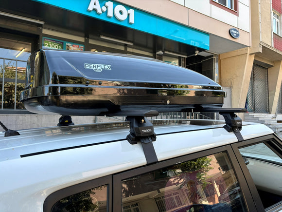 111. Kompatibel mit abschließbaren Aluminium-Dachträgern für Fahrzeuge mit Standarddach Toros Pro 1 Black