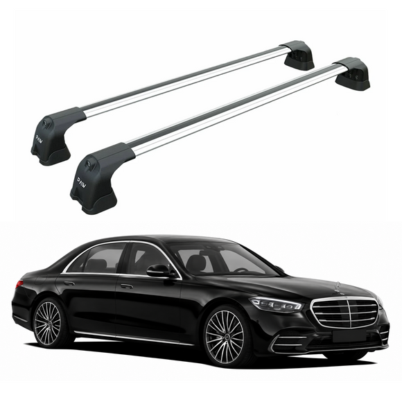 For Mercedes-Benz S-Class (W223) 2021-Up Roof Rack Cross Bars Fix Points, Silver