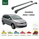 For Volkswagen Sharan 2010-2015 Roof Rack Cross Bar Raised Rail Alu Black-2