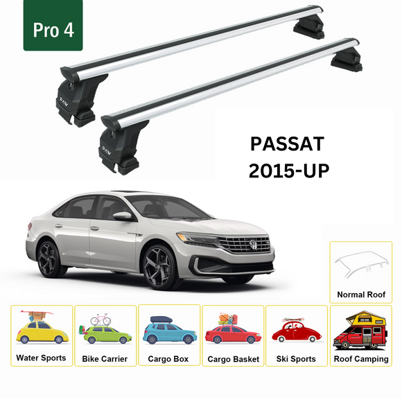 For Volkswagen Passat Sedan B6 2005-2011 Roof Rack Cross Bar Normal Roof Silver