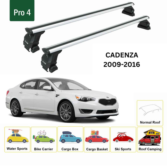 For Kia Cadenza 2009-2016 Roof Rack Cross Bars Normal Roof Alu Silver