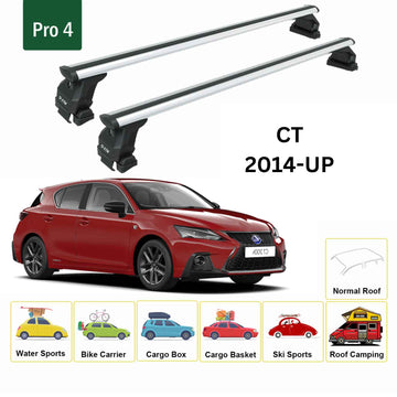 For Lexus CT 2011-2017 Roof Rack Cross Bars Normal Roof Pro 4 Alu Silver - 0