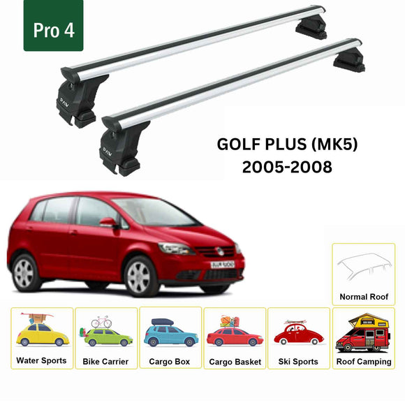 For Volkswagen Golf Plus (MK5) 2008-2013 Roof Rack Cross Bar Normal Roof Alu Silver