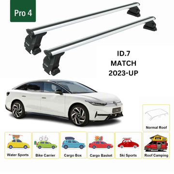 For Volkswagen ID.7 2023-2025 Roof Rack Cross Bar Normal Roof Alu Silver - 0
