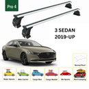 For Mazda 3 Sedan 2019-2025 Roof Rack Cross Bars Normal Roof Alu Silver-2